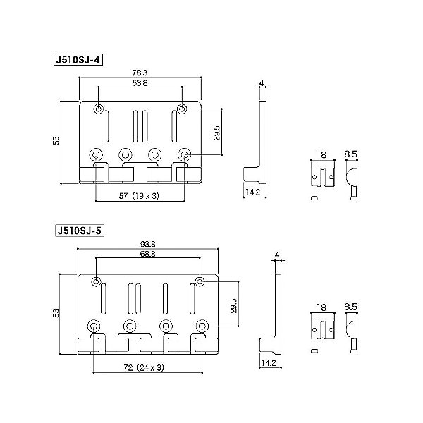 Ponte Para Baixo De 5 Cordas Grafite Gotoh J510SJ-5 CK