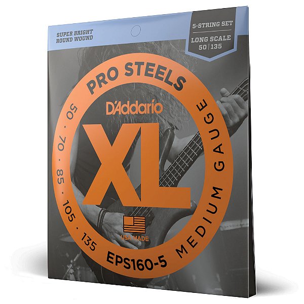 Encordoamento Baixo 5C 50-135 D Addario XLProSteels EPS160-5