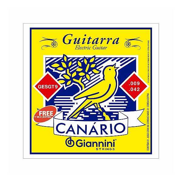 Encordoamento Giannini P/guitarra Canário Aço 0.009" Gesgt9