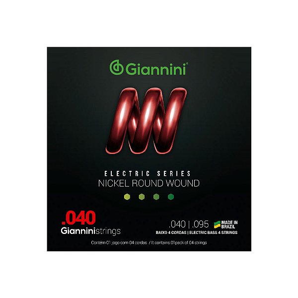 Encordoamento Baixo 4 Cordas 040Super Leve Giannini GEEBRL