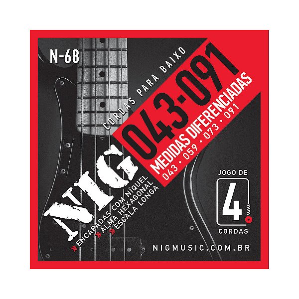 Encordoamento Baixo 4 Cordas 043-091 NIG N68