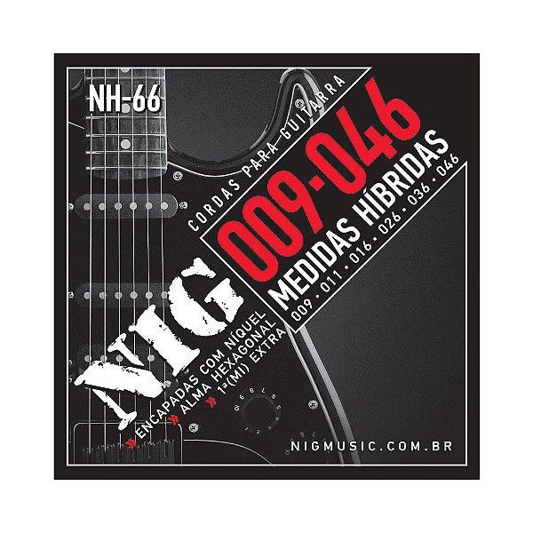 Encordoamento Guitarra 009-046 Corda Extra NIG NH66