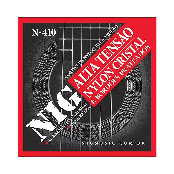 Encordoamento Violão Nylon Tensão Alta NIG Cristal N410