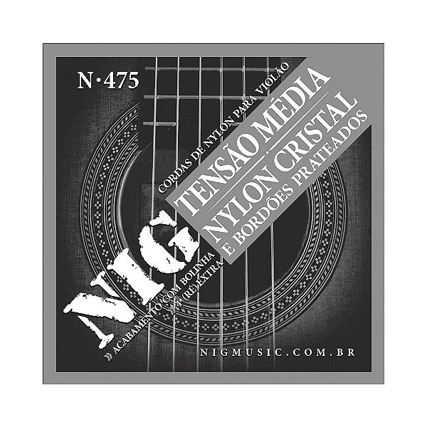 Encordoamento Violão Nylon Tensão Média Bolinha NIG N475