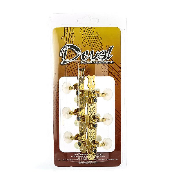 Tarraxa Violão Dourada Botões Acrílico 210 Deval ABC2100