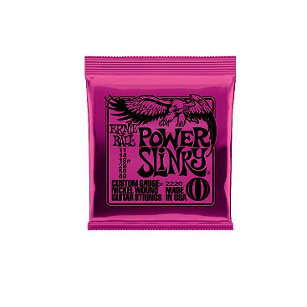 Encordoamento Ernie Ball 011 para Guitarra Power Slink Niquel P02220 011-048