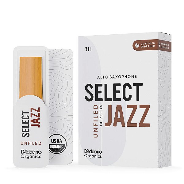 Palheta Sax Alto 3H (10 Peças) DAddario Organic Select Jazz