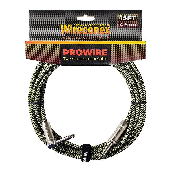 Cabo P10 Prowire Em L Tweed Dourado/verde 3,05m Wireconex
