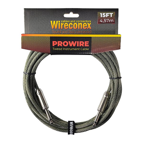 Cabo P10 Prowire Em L Tweed Prata/verde 3,05m Wireconex
