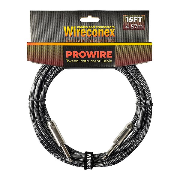 Cabo P10 Prowire Em L Tweed Preto/prata 6,10m Wireconex