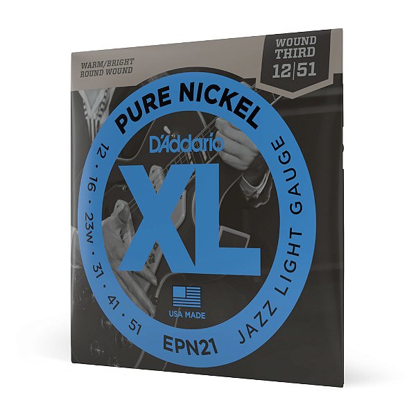 Encordoamento Guitarra .012 D Addario XL Pure Nickel EPN21