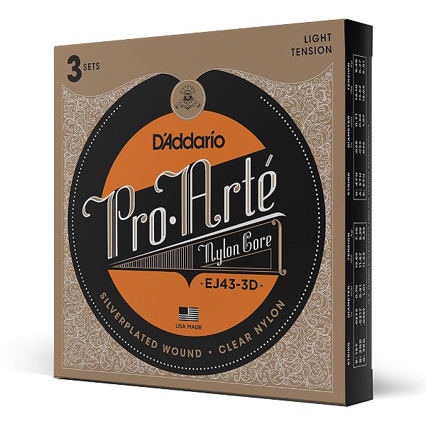 Encordoamento Nylon DAddario Nylon Core 3 Peças EJ43-3D