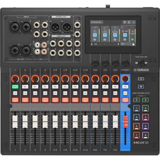 Mesa de Som Yamaha MGX12 12 Canais Preta