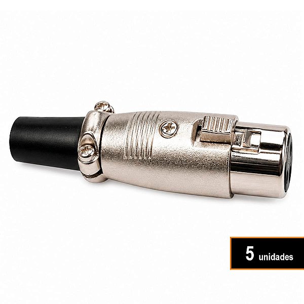 Conector Xlr Femea Linha  05 Unidades Storm
