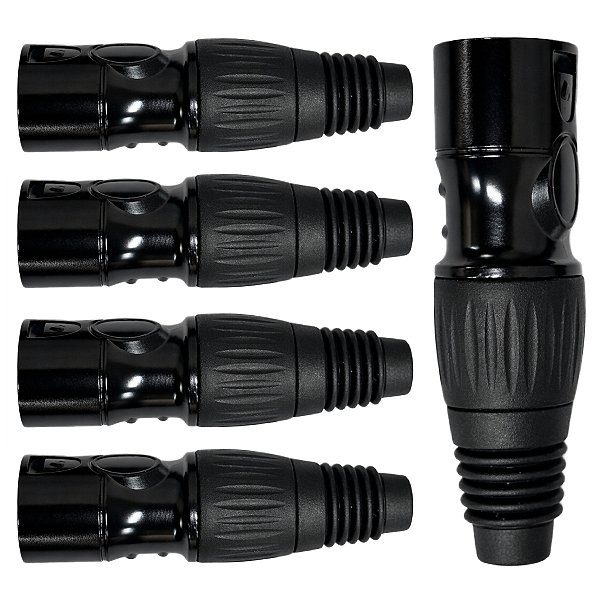 Conector Xlr Macho Metal Preto Storm 5 Unidades