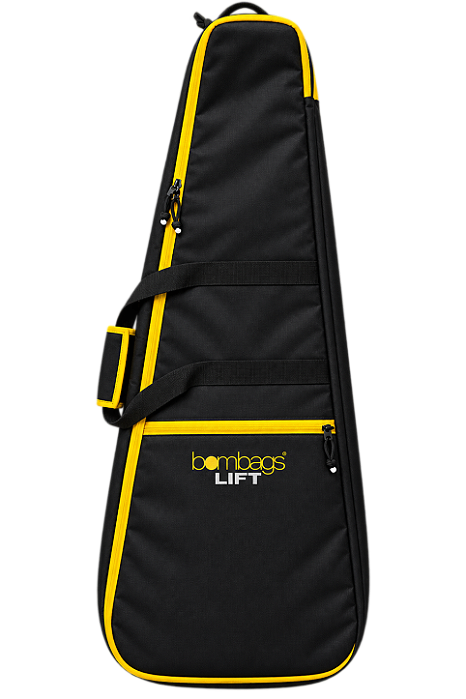 Capa Bag Dupla Bombags Lift para 2 Guitarras Reforçada Preta e Amarela