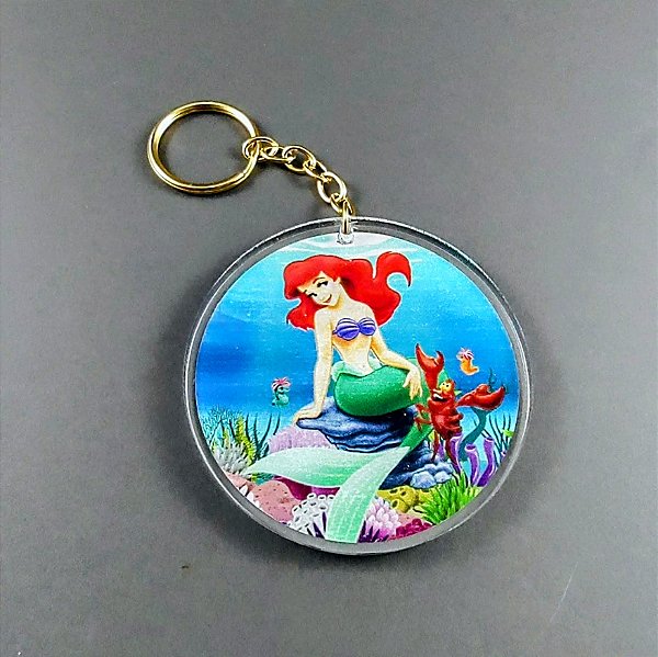 Chaveiro em Acrílico Pequena Sereia 7x7cm (Personalizável) - 1 und.