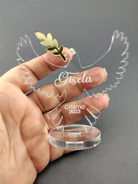 Espírito Santo em Acrílico 6mm Primeira Eucaristia 10cm - und