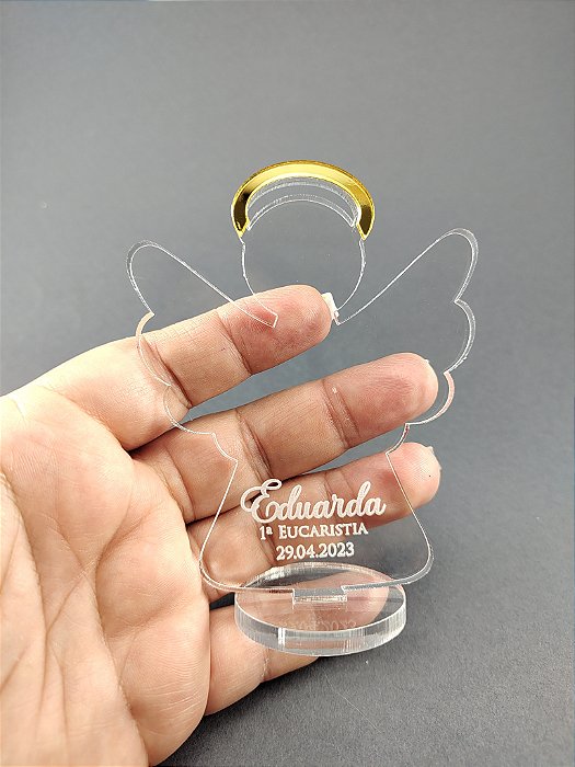 Anjinho em Acrílico 6mm Primeira Eucaristia 11cm - und
