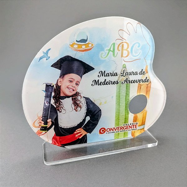 Troféu em Acrílico Aquarela 15cm de altura - und