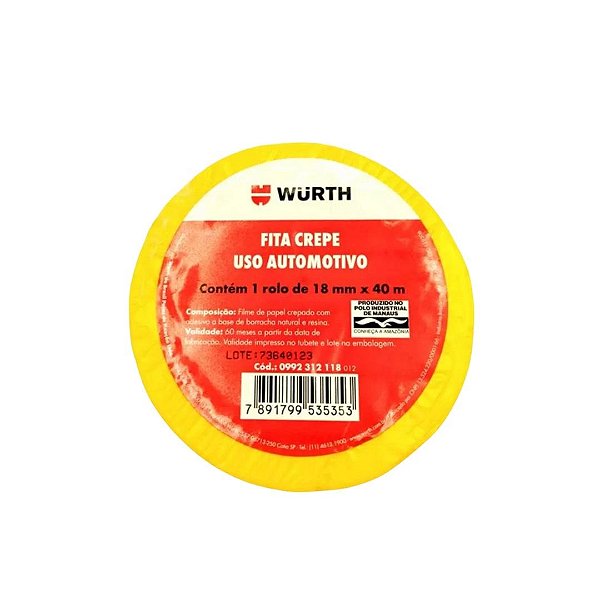 Fita Crepe Automotiva Amarela - Wurth