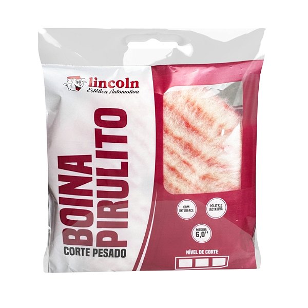 Boina De Lã Pirulito C/ Interface Corte Pesado Rotativa 6" - Lincoln