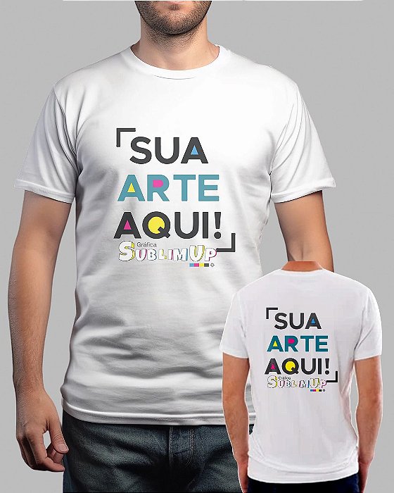 Camiseta Personalizada Frente e Verso Poliéster Branco