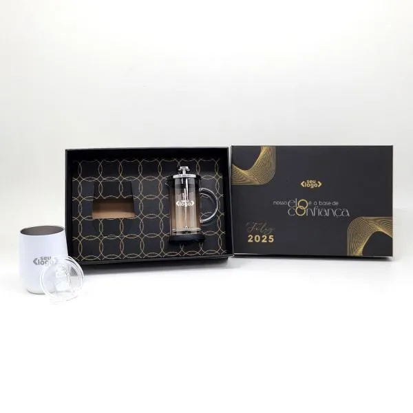 Kit Prensa Francesa E Copo Térmico - 2 Pçs