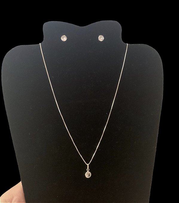 Conjunto Ponto de Luz em Prata 925
