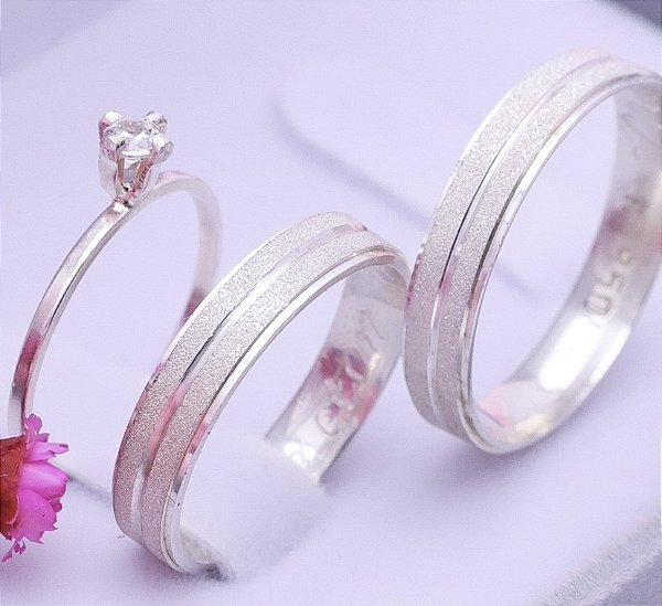 Par Aliança Brilho Lunar 4mm Minimalista com Brinde