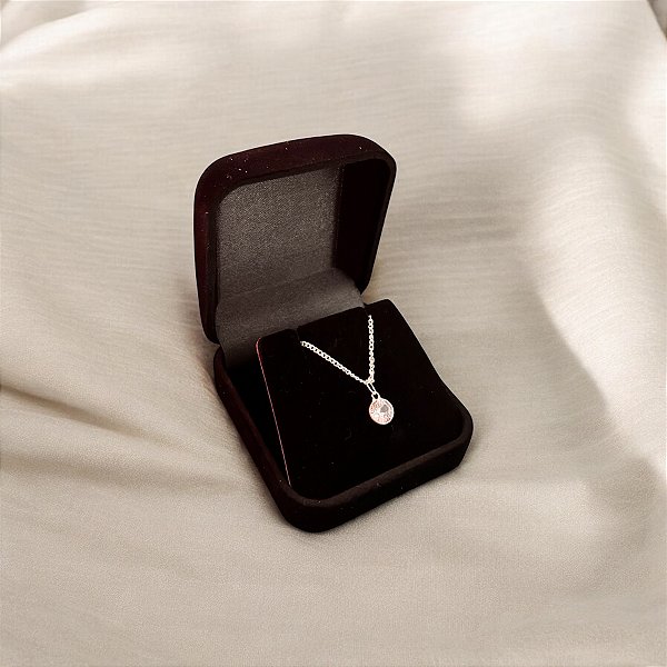 Colar Ponto de Luz Redondo de Prata 925