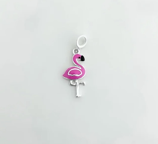Berloque Flamingo em Prata 925