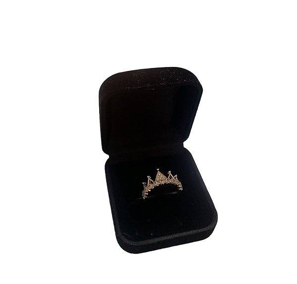 Anel Coroa Regulável Banhado a Ouro 18K