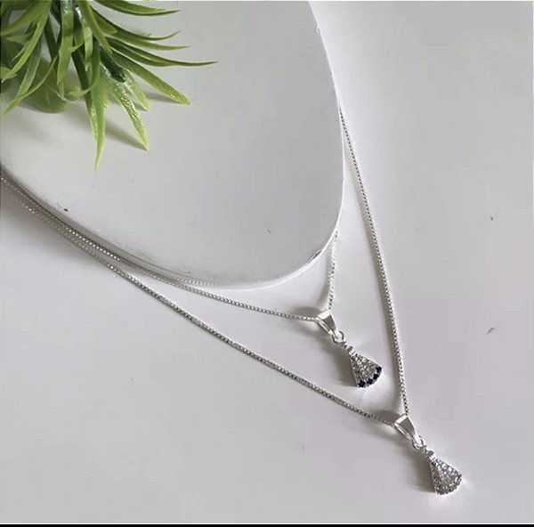 Colar de Nossa Senhora Cravejada em Prata 925