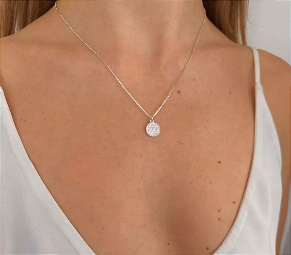 Colar com Pingente de São Bento em Prata 925