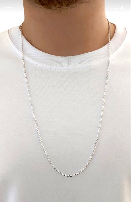 Corrente Masculina Cartier 2,5mm 60cm em Prata 925