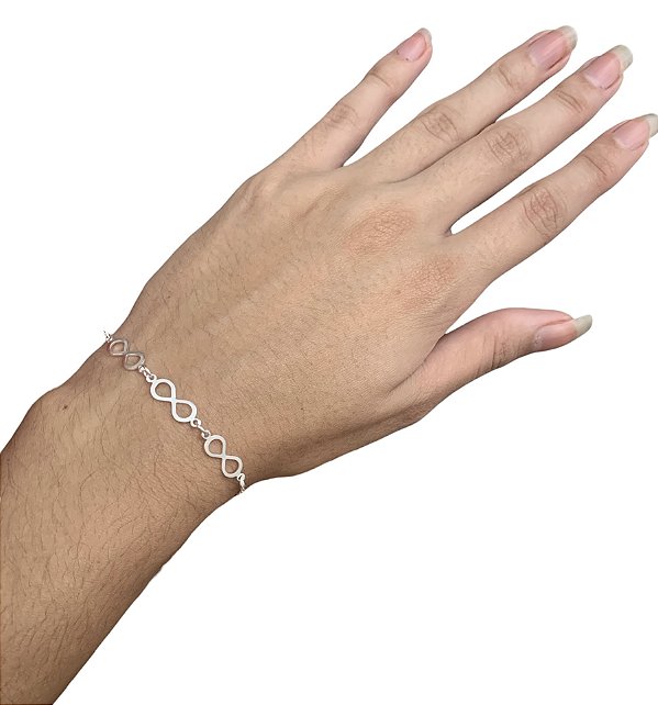 Pulseira de infinitos em Prata 925
