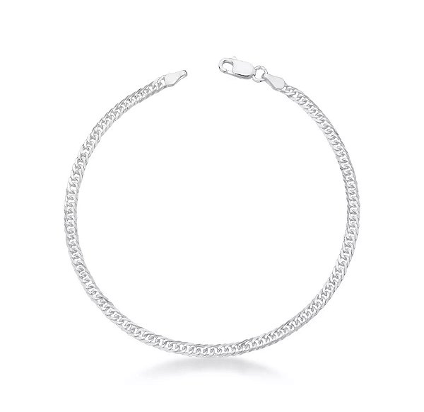 Pulseira Masculina Duplo Grumet 3mm de Prata 925