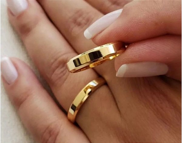 Aliança de Moeda Antiga 3mm (PAR)