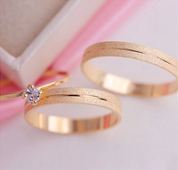 Aliança Charm 3mm de Ouro 18k