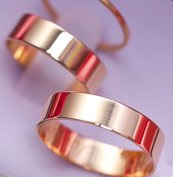 Aliança Elegance 5 mm de Ouro 18k