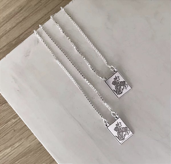 Escapulário mini UNISSEX São Jorge em Prata 925