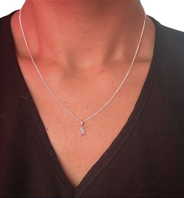 Colar Ponto de Luz Coração em Prata 925