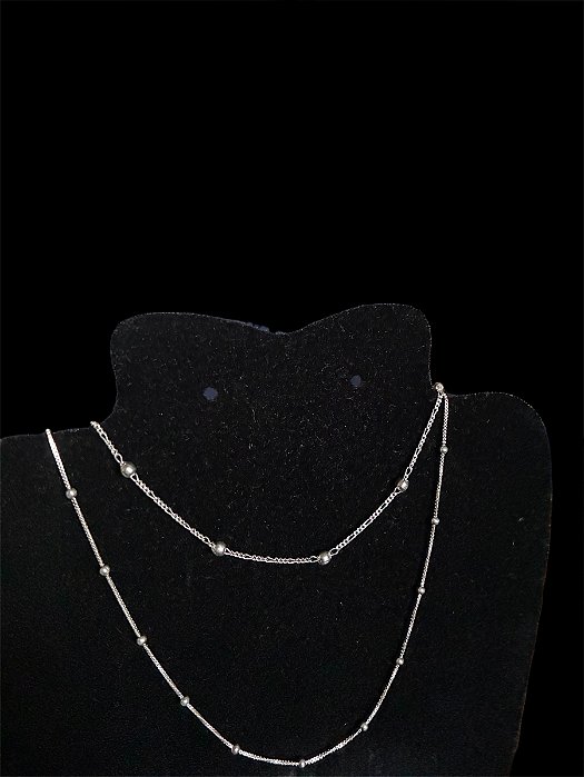Kit Colar e Pulseira de Bolinhas em Prata 925