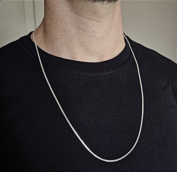 Corrente Masculina Grumet 1.8mm 70cm em Prata 925