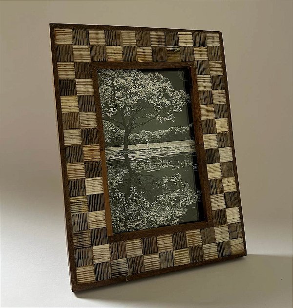 Porta Retrato Geométrico Madeira (13x8)