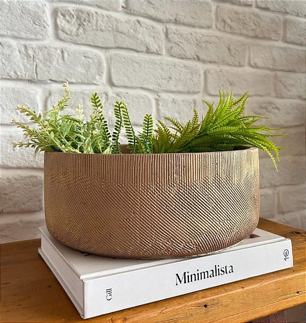 Cachepots em Cimento Dourado (3 tamanhos)