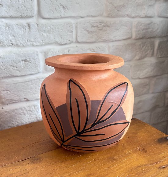 Cachepot de Barro Folha (17x17) - Jú Amora