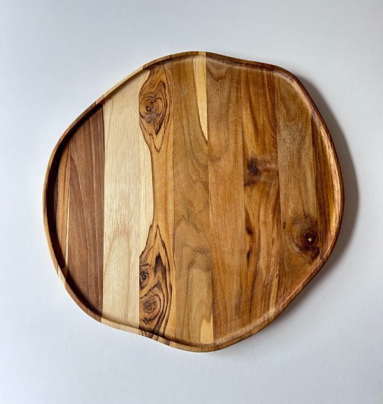 Tábua Bandeja de Servir em Madeira Modelo Orgânico (32cm)