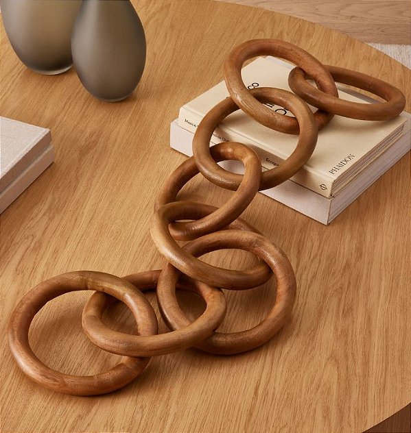 Escultura Elos Redondos em Madeira